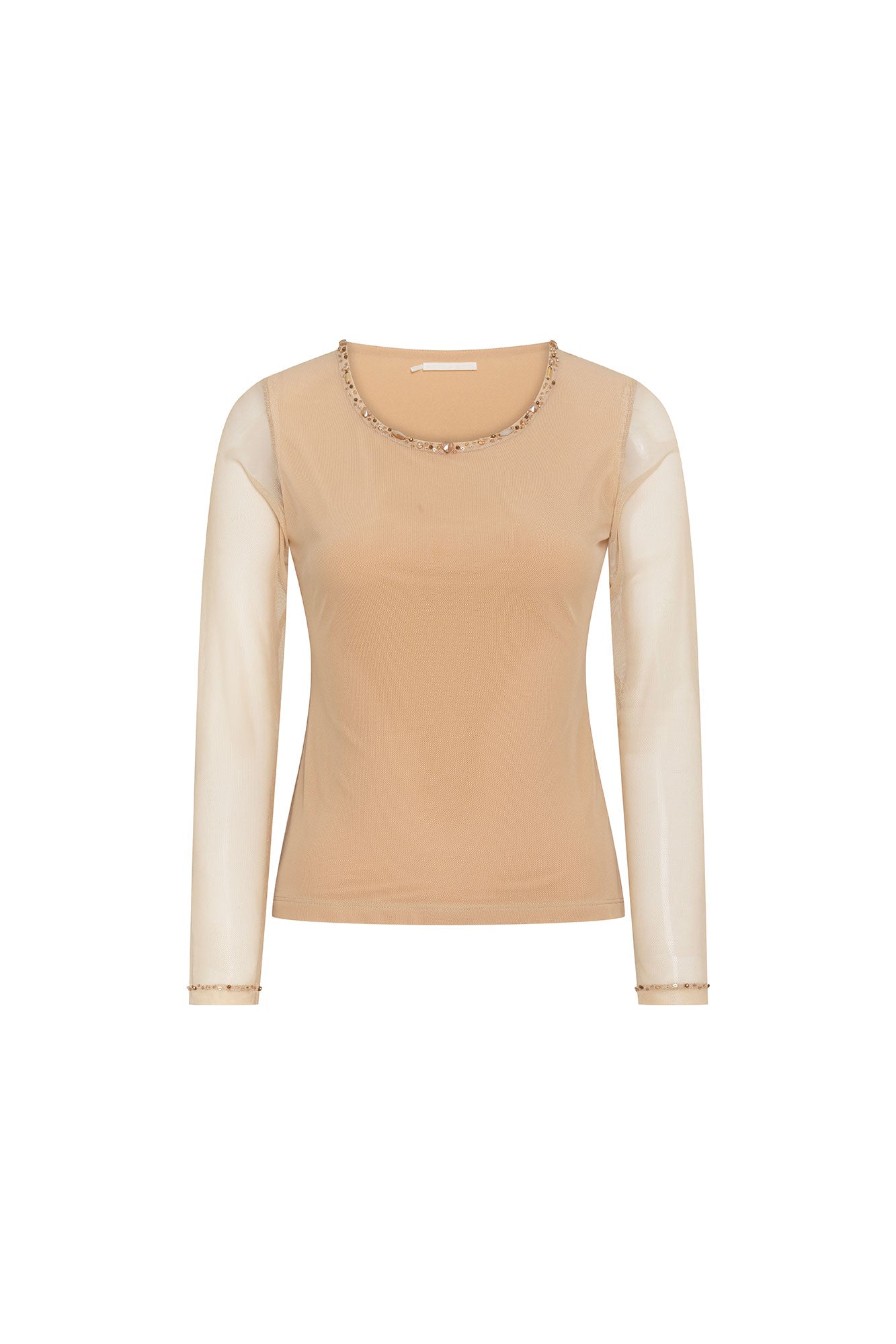 Top Mallita Cuello Brillos Arena