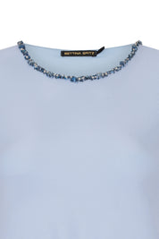 TOP MALLITA CUELLO BRILLOS CELESTE
