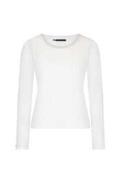 TOP MALLITA CUELLO BRILLOS IVORY