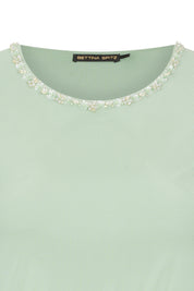 TOP MALLITA CUELLO BRILLOS MANZANA