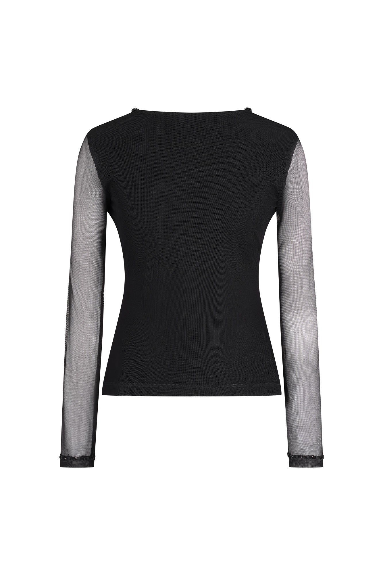 TOP MALLITA CUELLO BRILLOS NEGRO