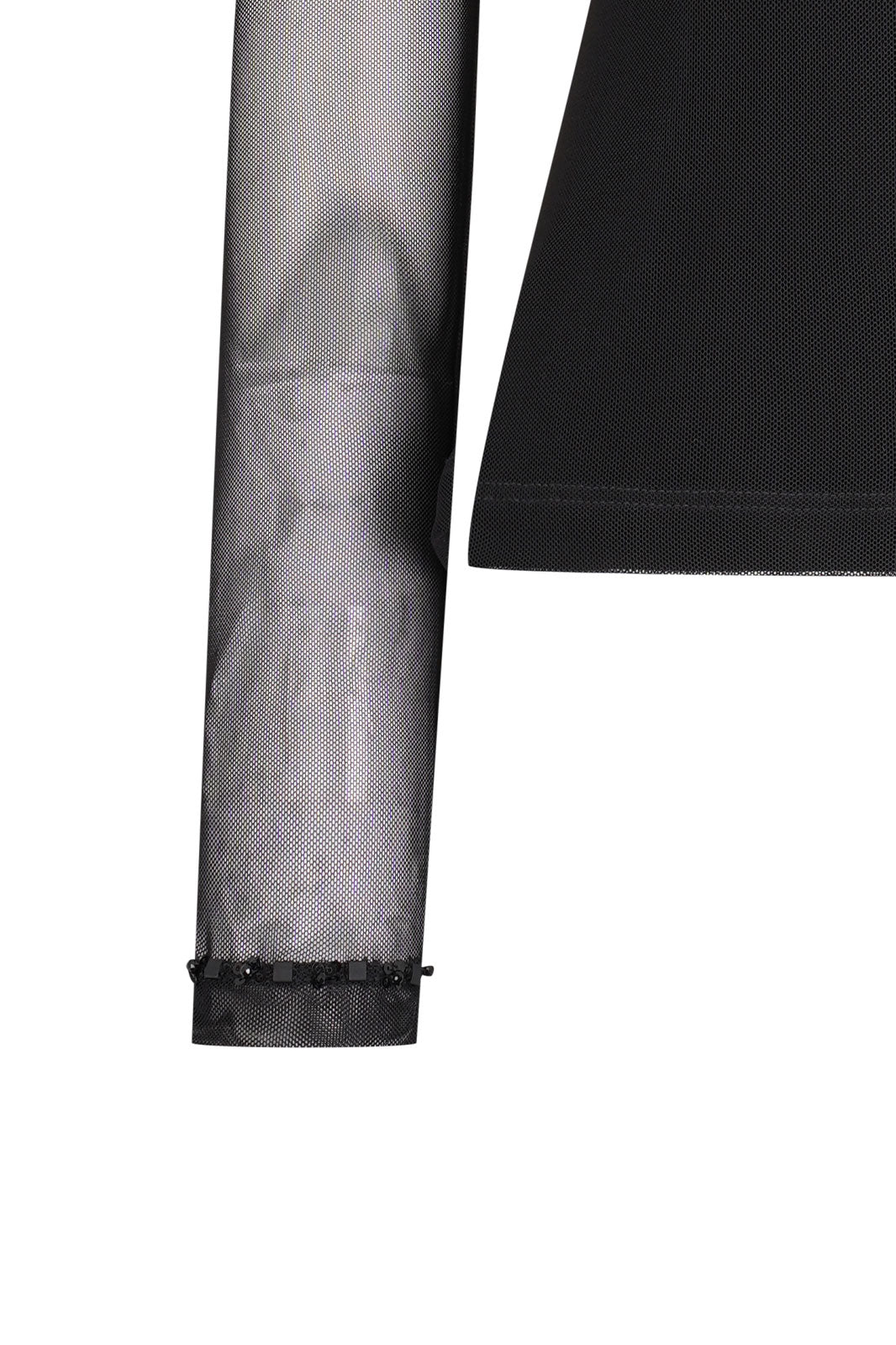 TOP MALLITA CUELLO BRILLOS NEGRO