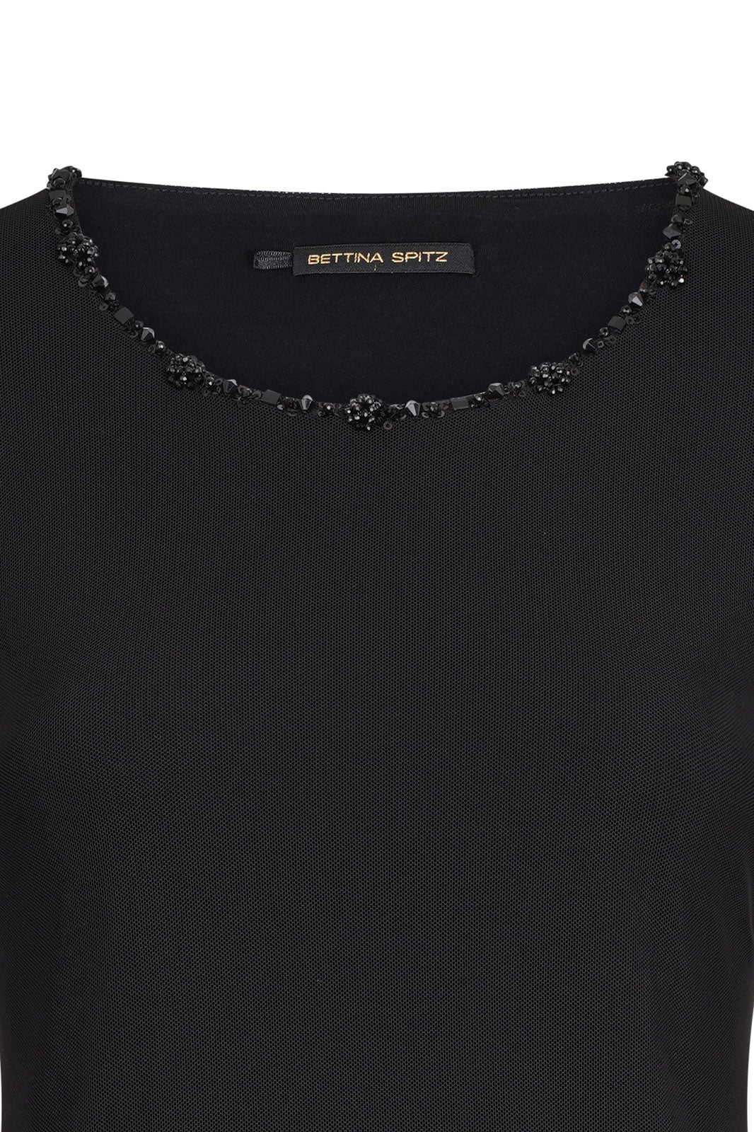 TOP MALLITA CUELLO BRILLOS NEGRO