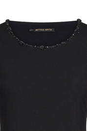 TOP MALLITA CUELLO BRILLOS NEGRO