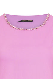 TOP MALLITA CUELLO BRILLOS ROSA