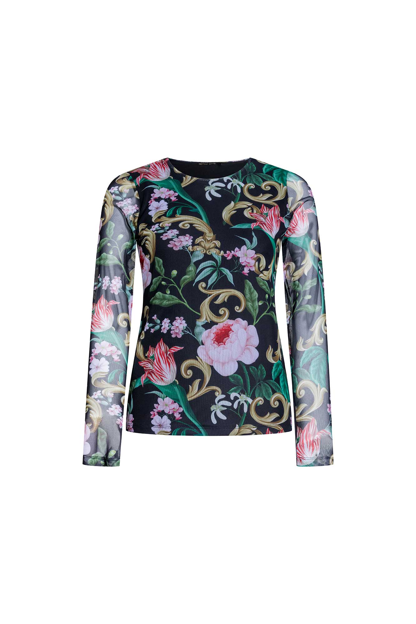 TOP MALLITA EST ROSAS NEGRO