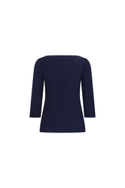 TOP OJAL MANGA 3/4 AZUL