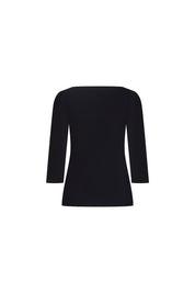 TOP OJAL MANGA 3/4 NEGRO