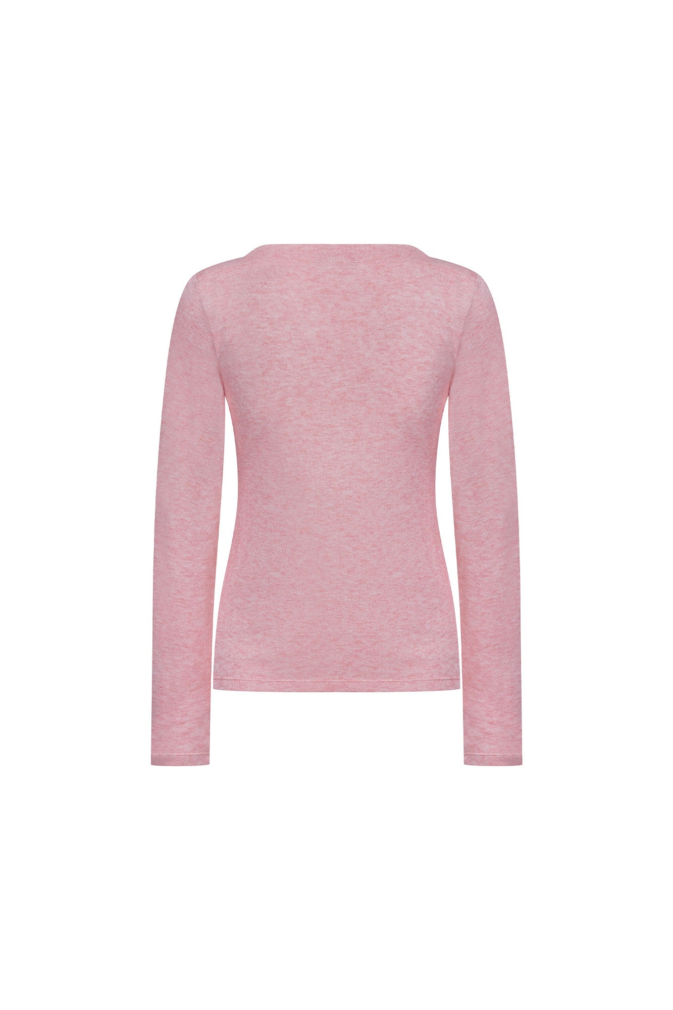 Top Ojal Manga Larga Rosa