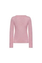 Top Ojal Manga Larga Rosa