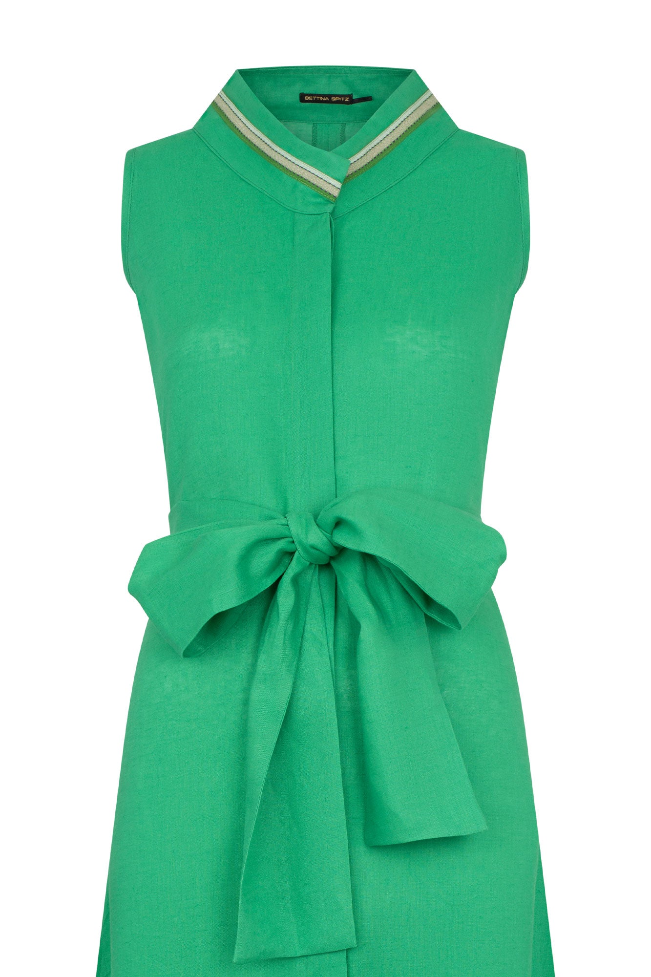 VESTIDO CAMISERO SISA LINO TIRA RANDA VERDE