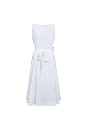 Vestido Cinta Cintura Flor Lazo Nácar