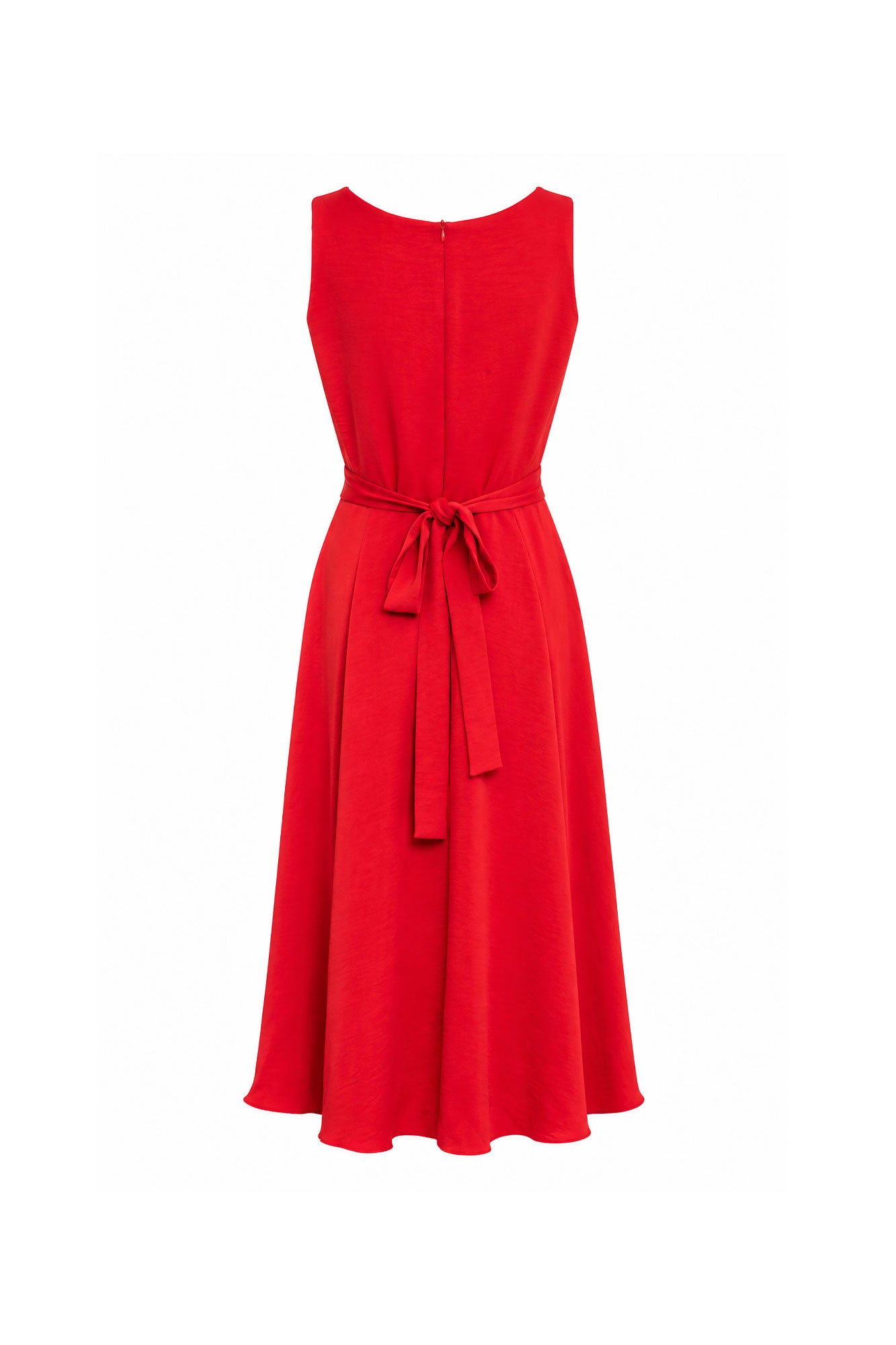 Vestido Cinta Cintura Flor Lazo Rojo