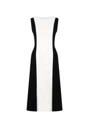 VESTIDO CORTE HOMBRO ABERTURA B/N