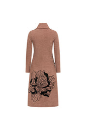 Vestido Cremallera Flor Maxi Chocolate