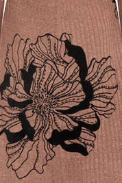 Vestido Cremallera Flor Maxi Chocolate