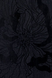 Vestido Cremallera Bordado Flor Maxi Negro – detalle bordado floral tonal