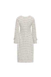 Vestido Michell Flor Ramita Tweed – vista trasera
