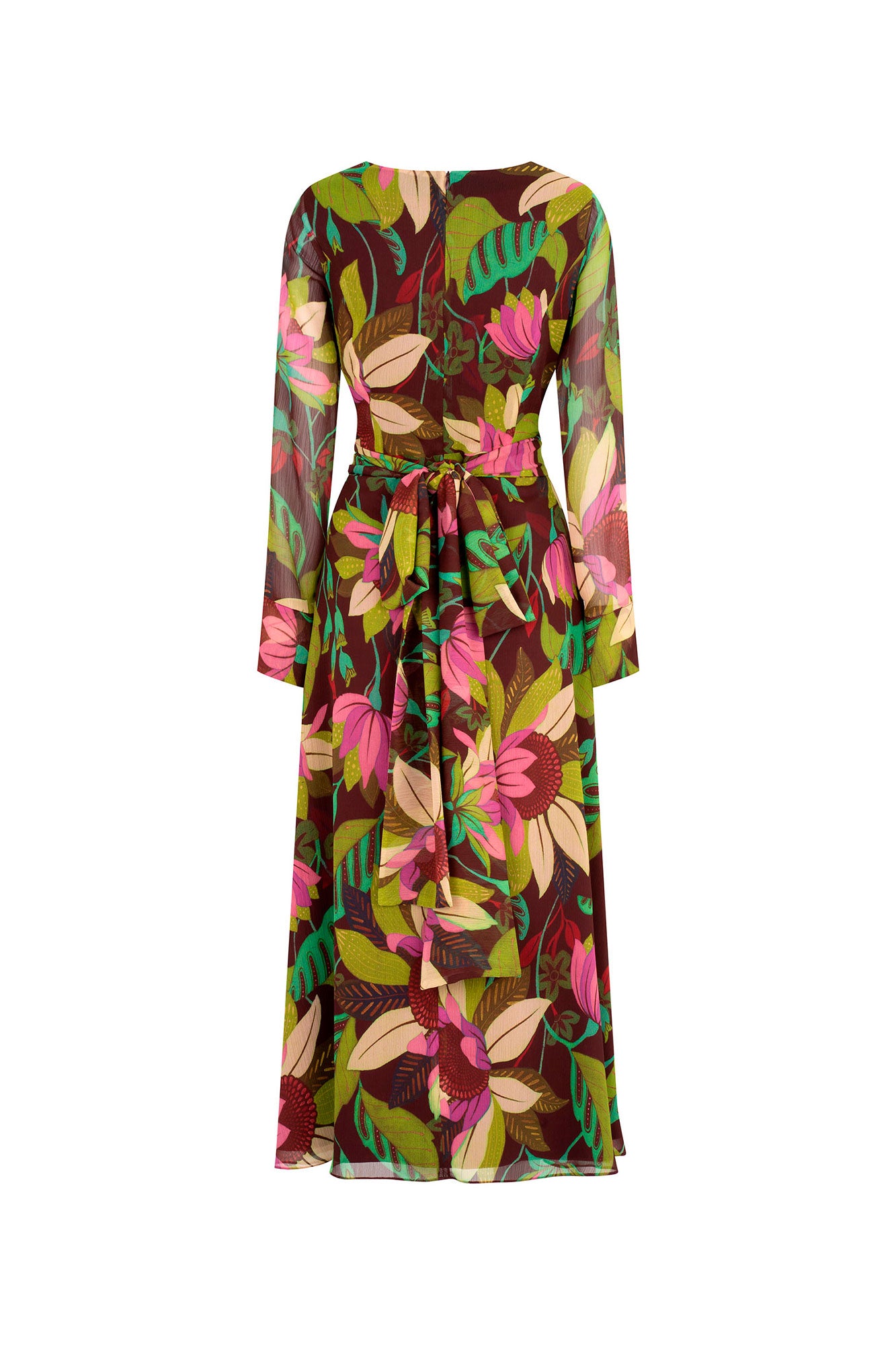VESTIDO MIDI ML. TIRA FLORES VINO