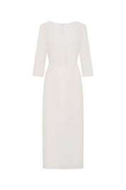 VESTIDO V MANGA SASTRE 3/4 IVORY