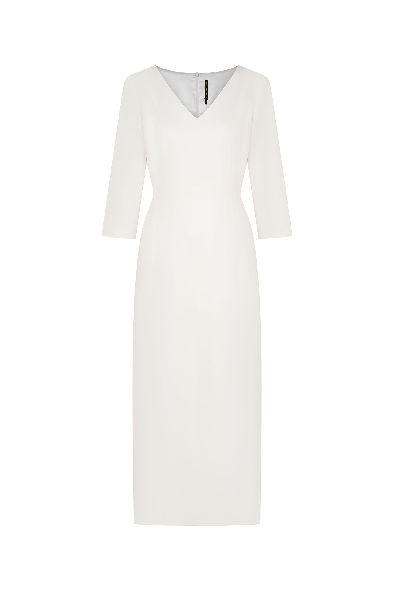VESTIDO V MANGA SASTRE 3/4 IVORY