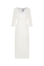 VESTIDO V MANGA SASTRE 3/4 IVORY