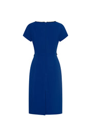VESTIDO VALENTINA CINTURÓN RANDA AZUL