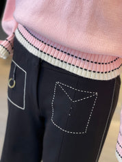 PANTALÓN PATCH RECTO CARTOON NEGRO