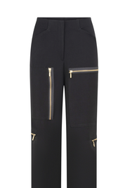 PANTALÓN CREMALLERAS ANCHO NEGRO