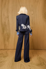 Chaqueta Jean Flor Hilo Navy