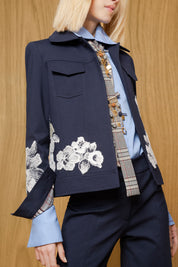 Chaqueta Jean Flor Hilo Navy