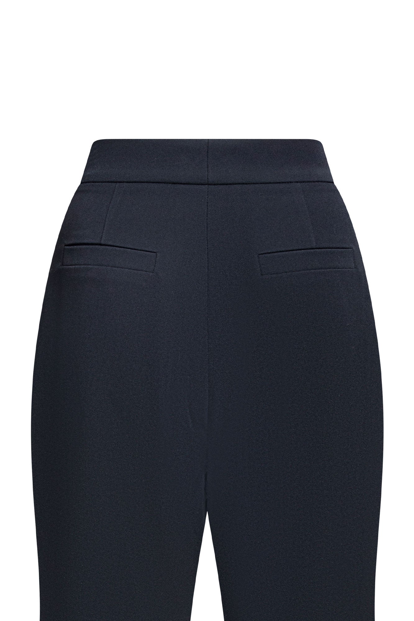 Vista trasera pantalón negro campana ribete - Bettina Spitz